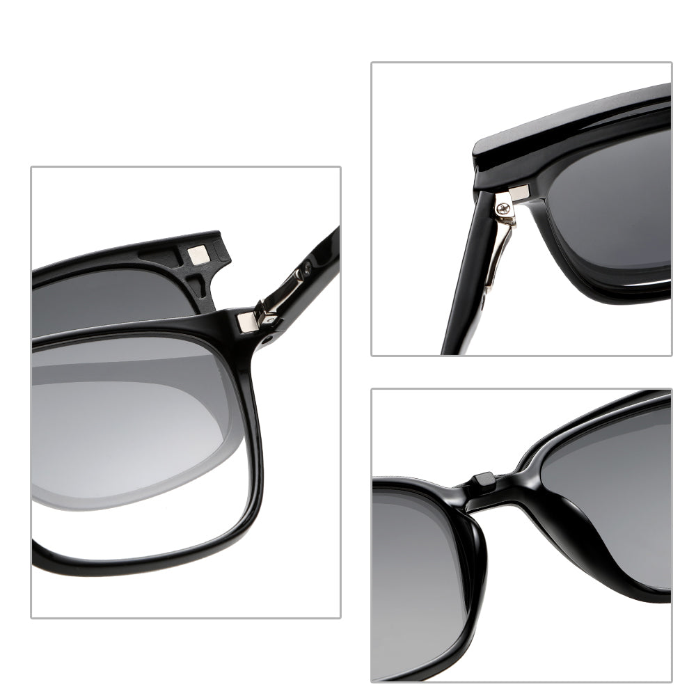 SnapOptic™ The Prime | Soft Square 3-in-1 Magnetic Prescription Glasses – TR90 Lightweight Frame