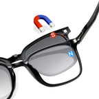 Close-up of the effortless magnetic snap-on lens technology on the 6201 TR90 frame.