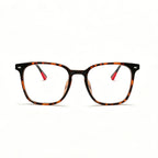 Front view of the SnapOptic™ 6201 classic square glasses in ortoise shell TR90.