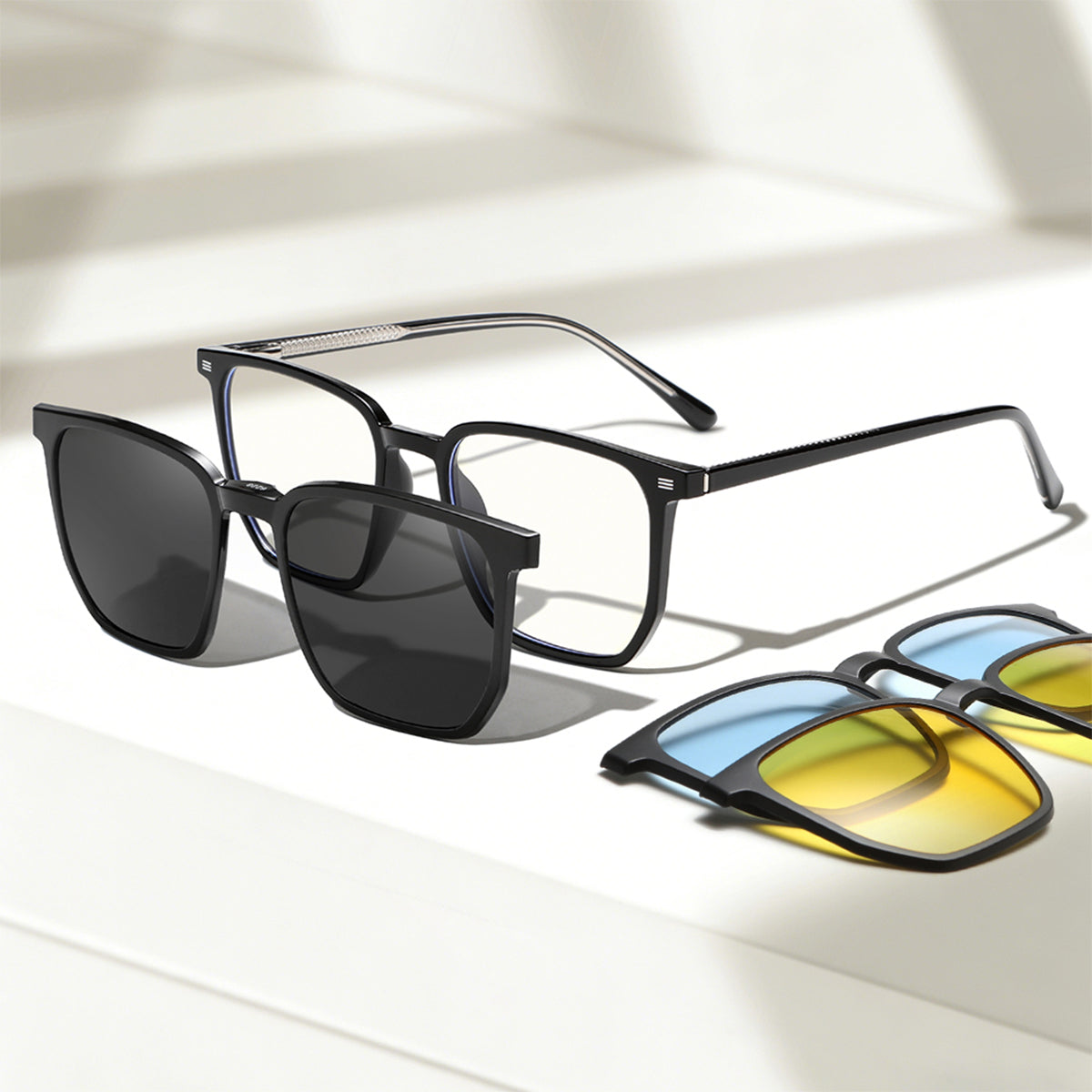 SnapOptic™ 6228 over-sized 3-in-1 eyewear kit with polarized, blue light, and night vision tops.