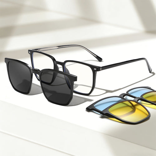 SnapOptic™ 6228 over-sized 3-in-1 eyewear kit with polarized, blue light, and night vision tops.