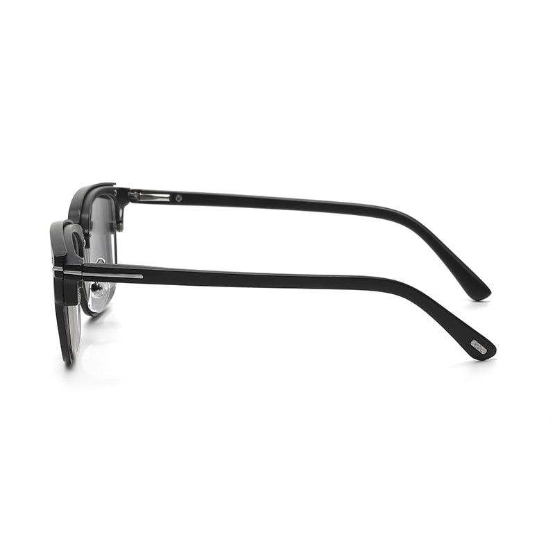 Side profile of SnapOptic™ glasses highlighting the lightweight temple and hinge.