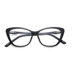 Black cat-eye glasses on a white background